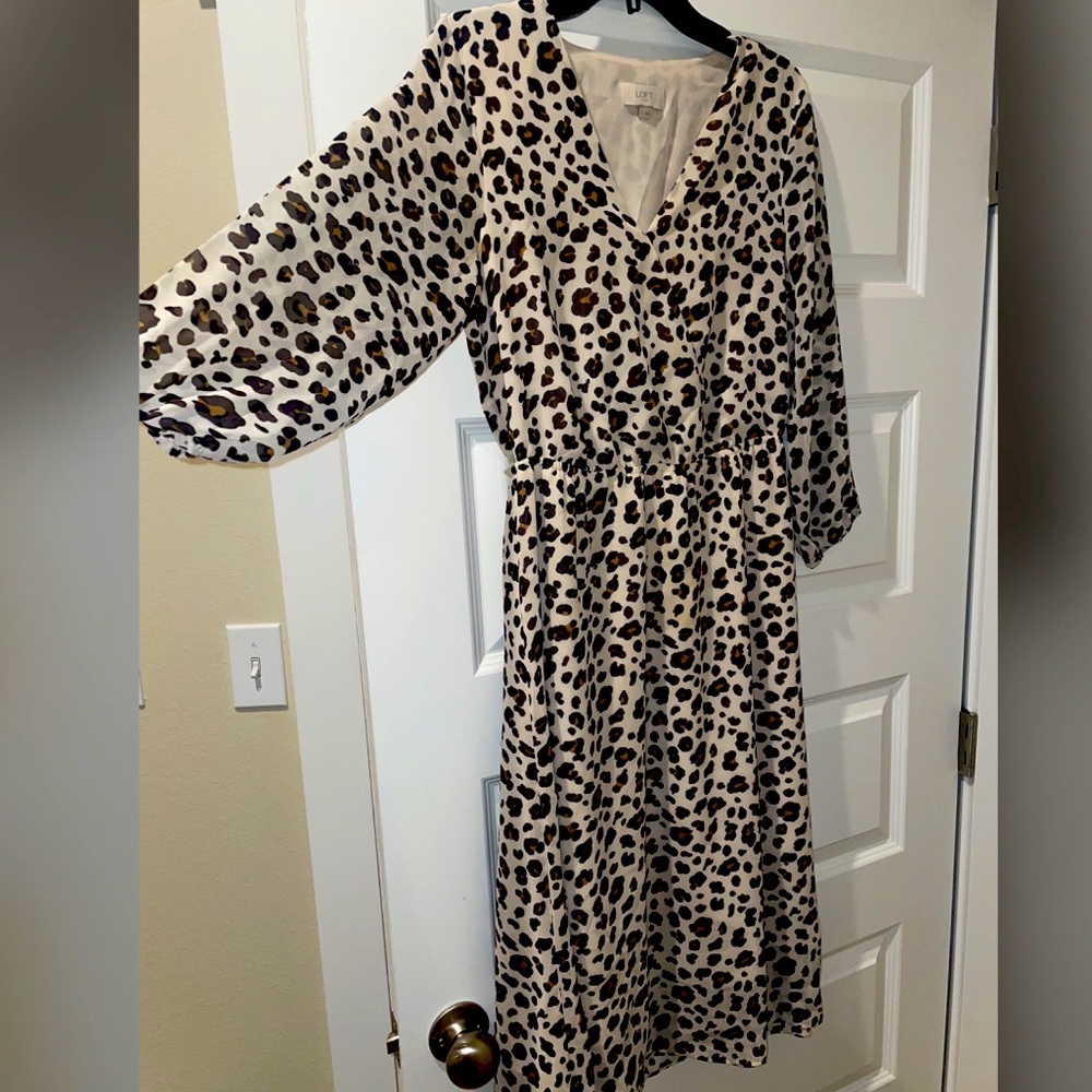 Leopard pattern MIDI Dress